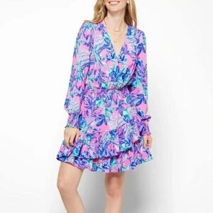 Lilly Pulitzer Cristiana Long Sleeve Stretch Dress Just A Lil Jelly Size 8